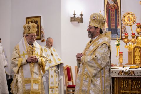Блаженніший Святослав привітав владику Гліба Лончину з нагоди 70-річчя від дня народження