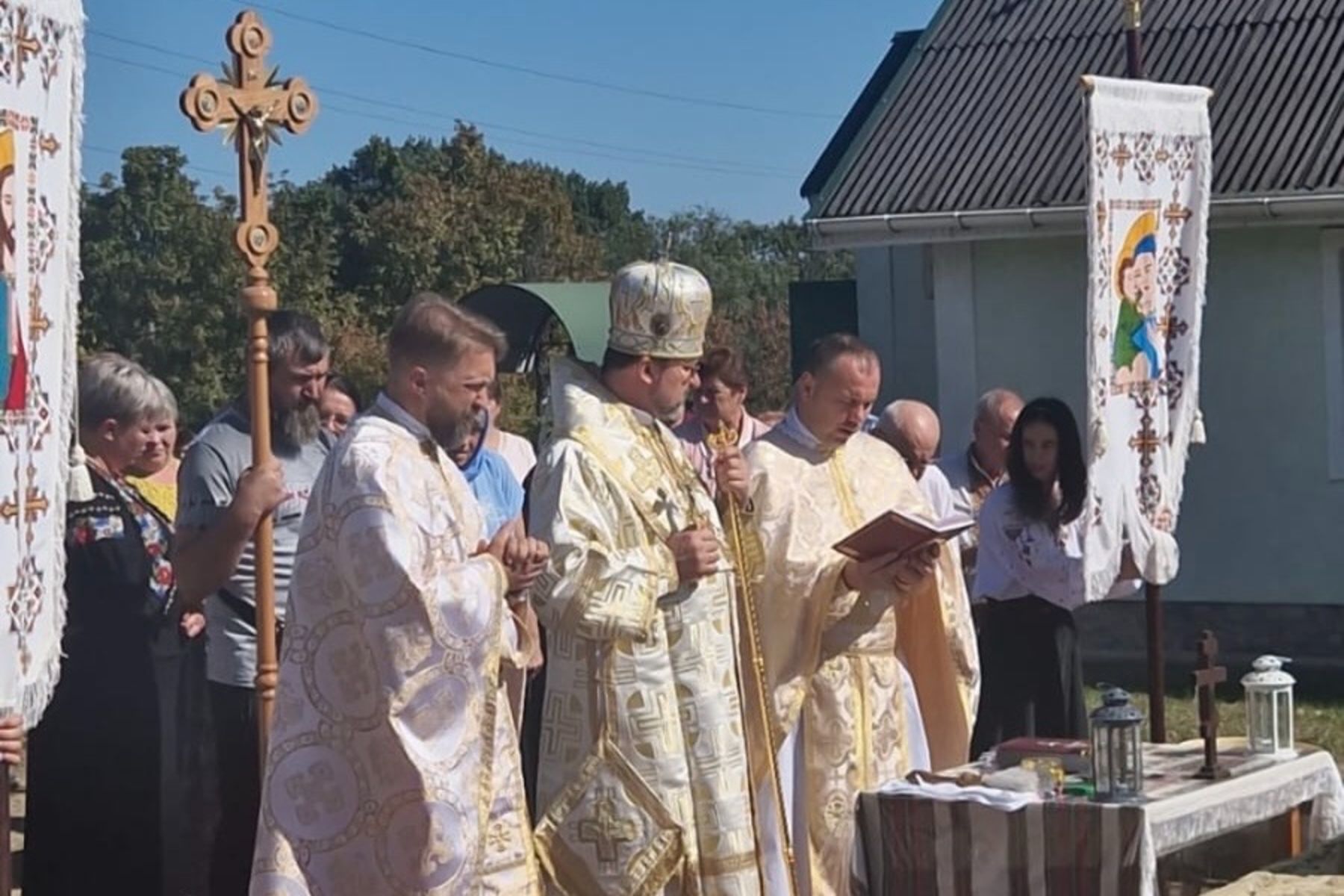 На Одещині заклали й освятили наріжний камінь храму Преображення Господнього