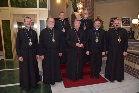 His Beatitude Sviatoslav and the bishops of the Permanent Synod meet with Archbishop of Wroclaw