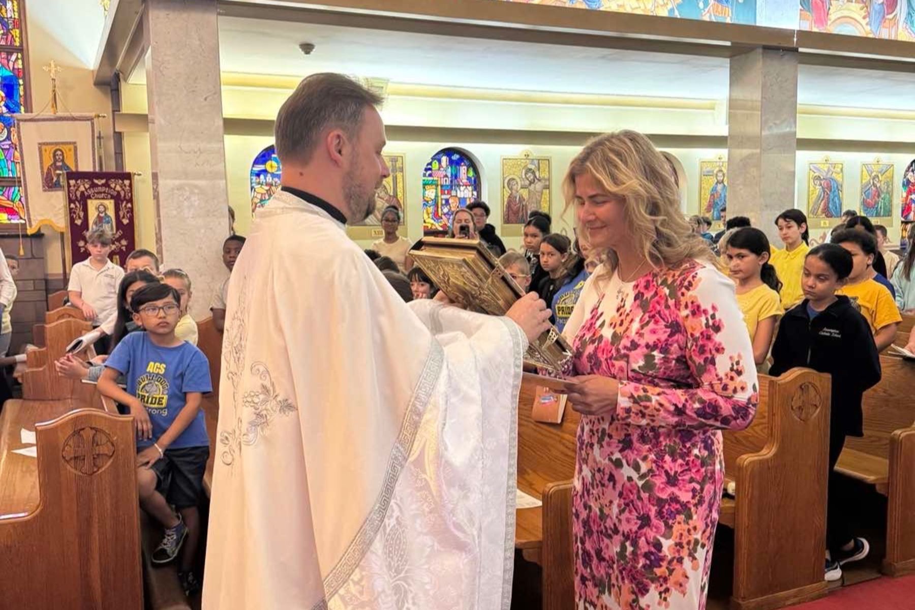 The principal of the Assumption of the Blessed Virgin Mary School was received into the Catholic Church