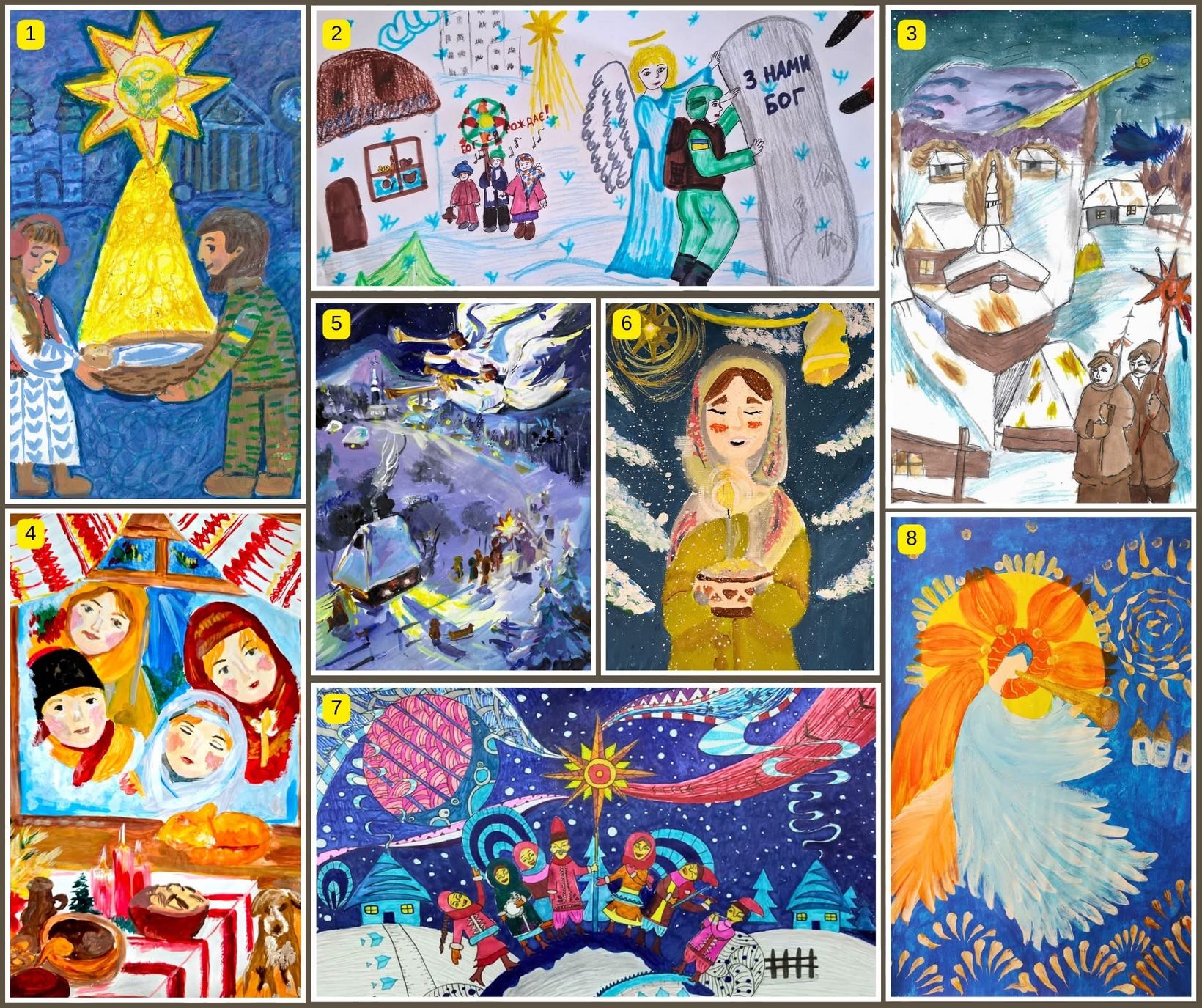 Фонд «Зцілення ран війни в Україні» оголосив 8 переможців різдвяного конкурсу малюнків