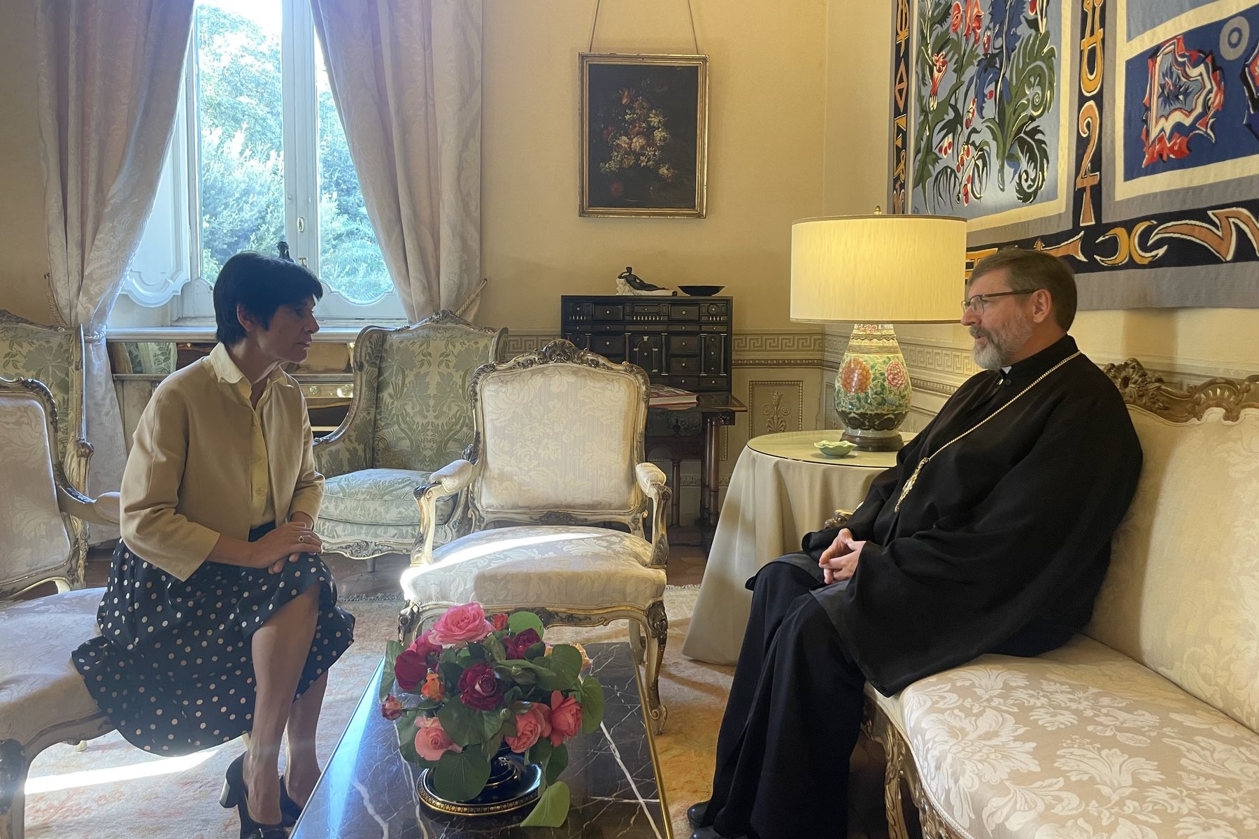 His Beatitude Sviatoslav Met in Rome with the Ambassador of France to the Holy See