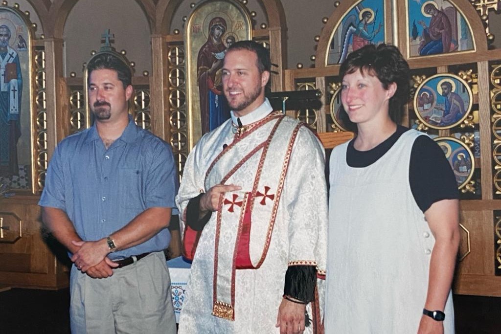 Newly ordained Deacon Michael Smolinski, C.Ss.R. with his siblings (2002)