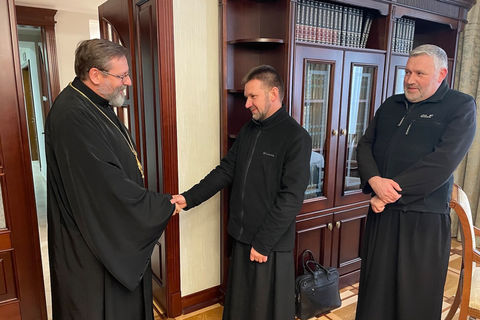 Блаженніший Святослав зустрівся з новообраним ігуменом Свято-Успенської унівської лаври