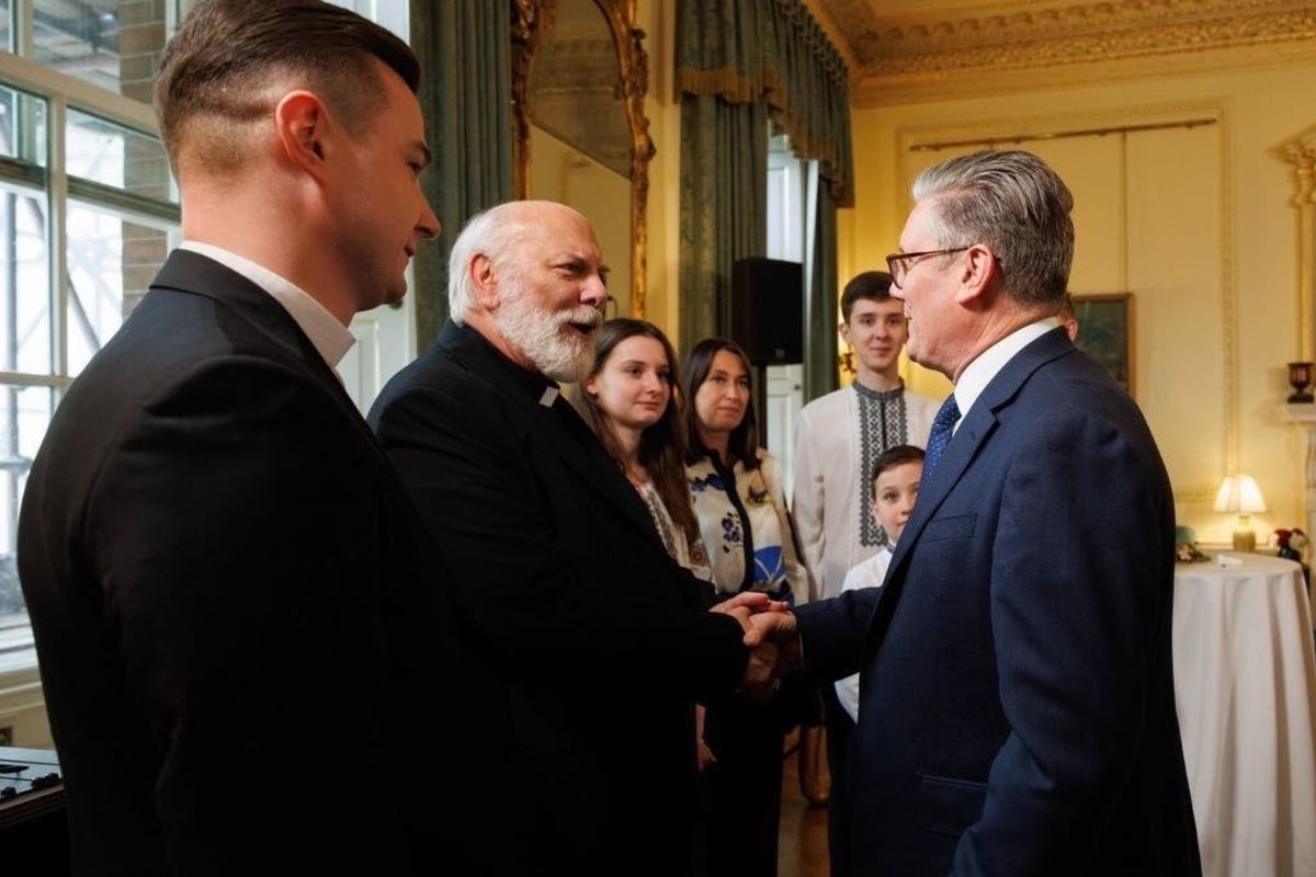 Bishop Kenneth Nowakowski attended an Easter reception at the residence of the Prime Minister of Great Britain