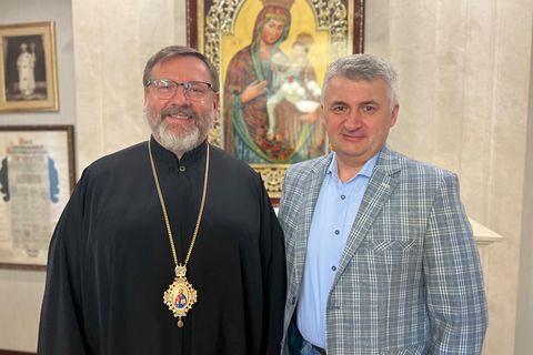 His Beatitude Sviatoslav Meets with Serhiy Cherevaty, Director General of Ukrinform
