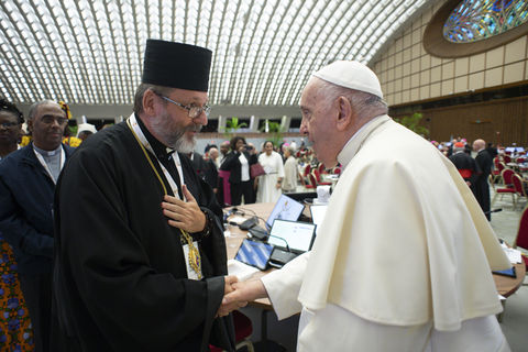 «Я ніколи не втомлюся говорити про мучеництво України», — Папа Франциск до Блаженнішого Святослава