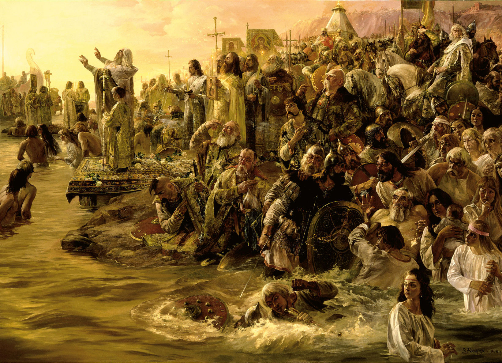 Picture “Baptism of Rus’.” Artist Viacheslav Nazaruk