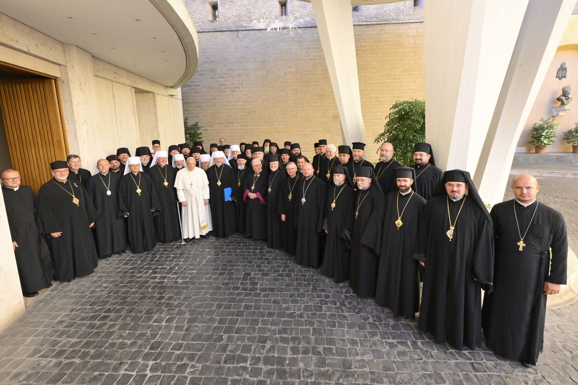 El Papa, con los obispos ucranianos
